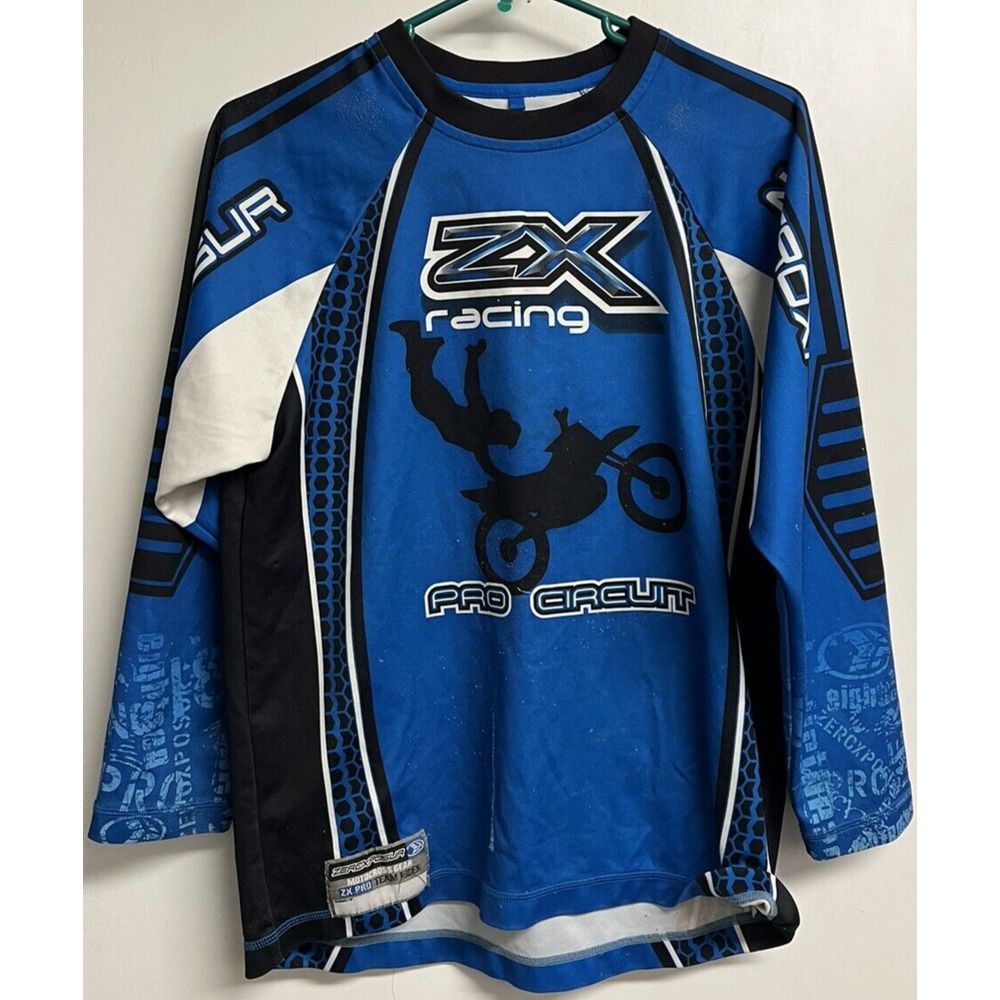 ZEROXPOSUR Pro Rider‎ ZX PRO MOTOCROSS RACING GEAR Jersey LONG SLEEVE L 14/16